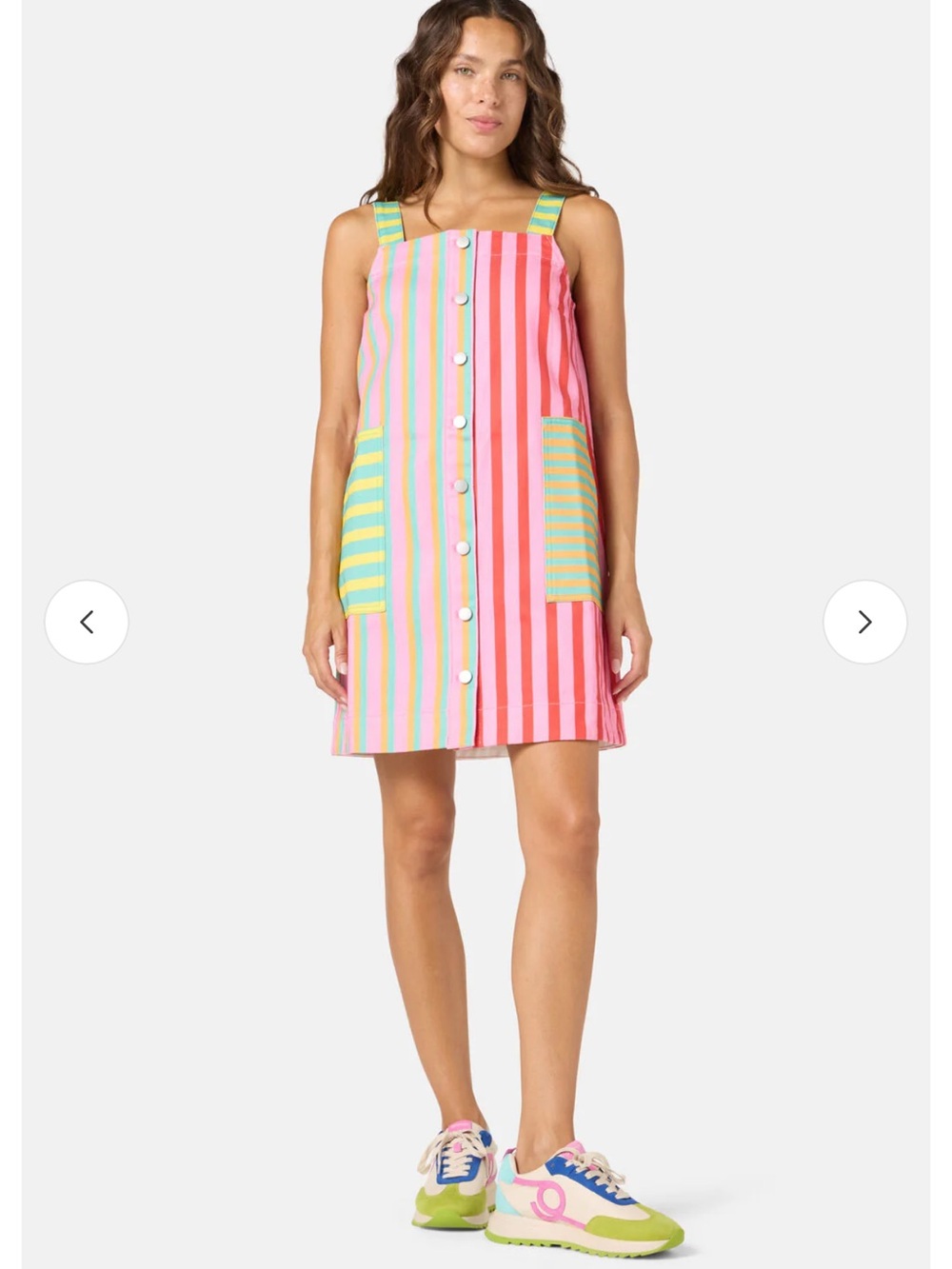 gorman Pink, Red, Yellow, Green Striped Pinafore Dress - Picture 5 of 6